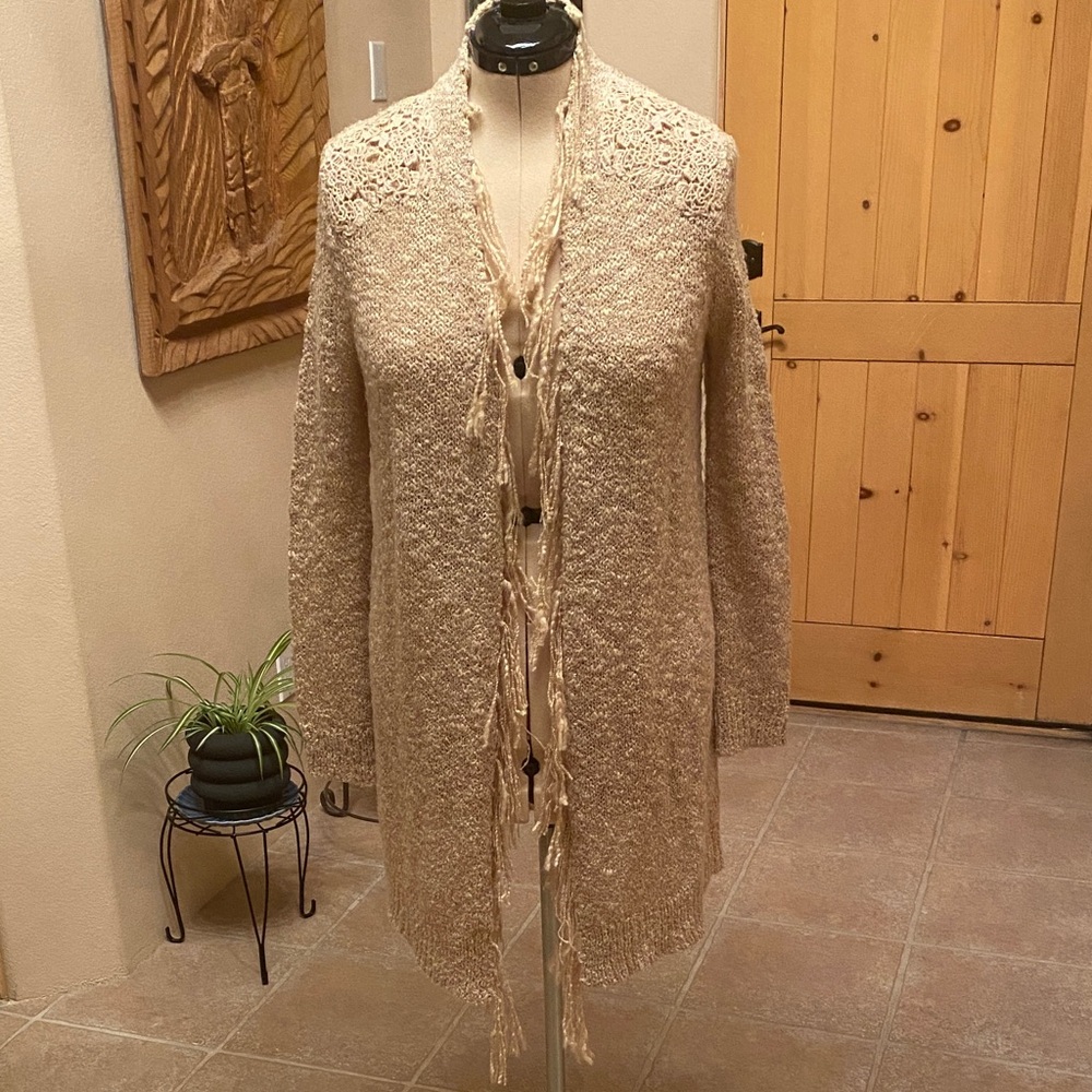Chico's Beige Textured Cardigan